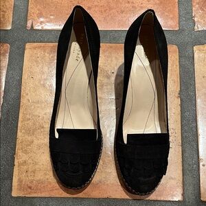 Kate Spade Black Suede Loafers. Never worn 3” heels.